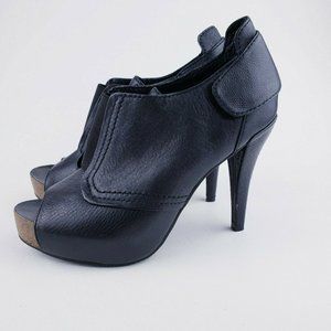 Vince Camuto Pernot Leather Peep Toe Heel Bootie